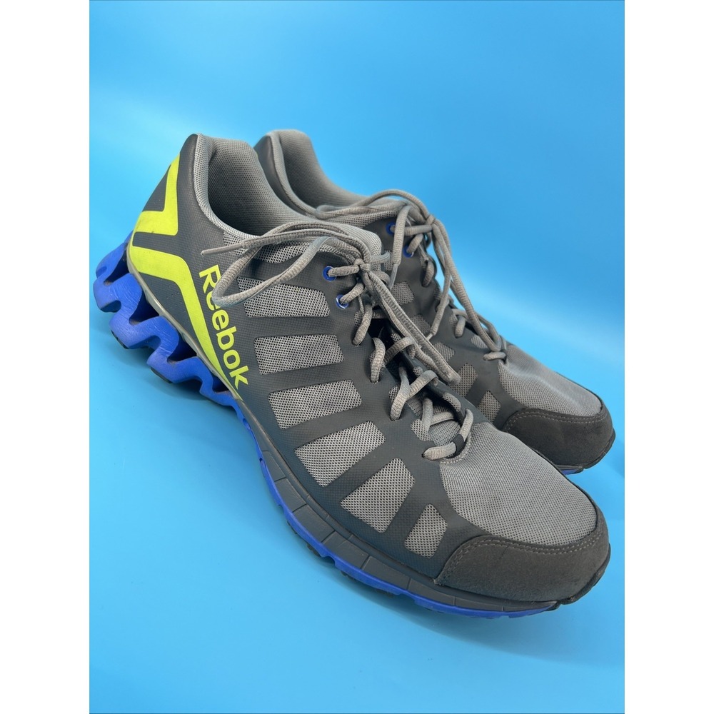 Reebok ZigTech Shoes Men's Size 15 Grey Yellow Blue Running Sneakers Crossfit